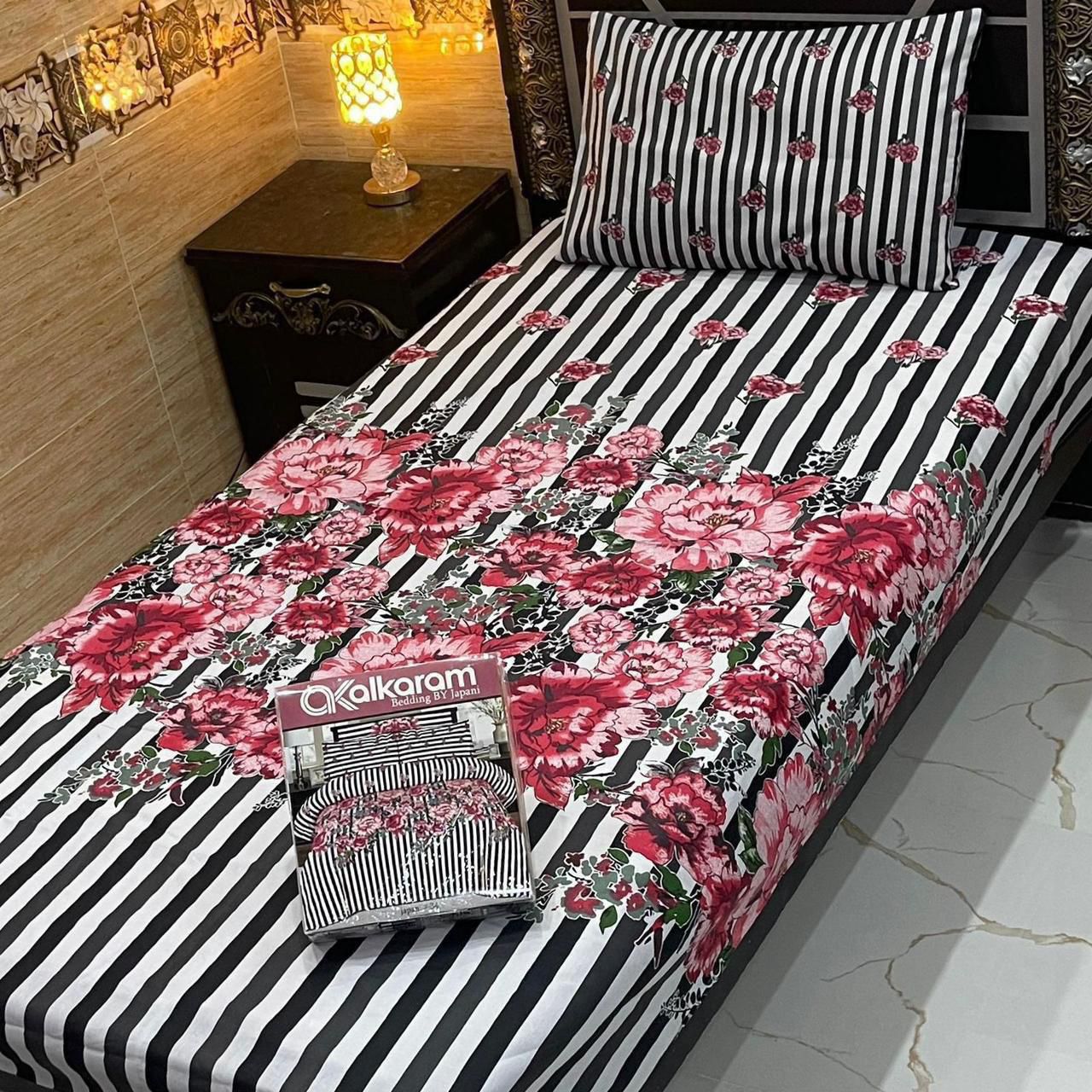 4Pc Mix Cotton Single Pair Bedsheets