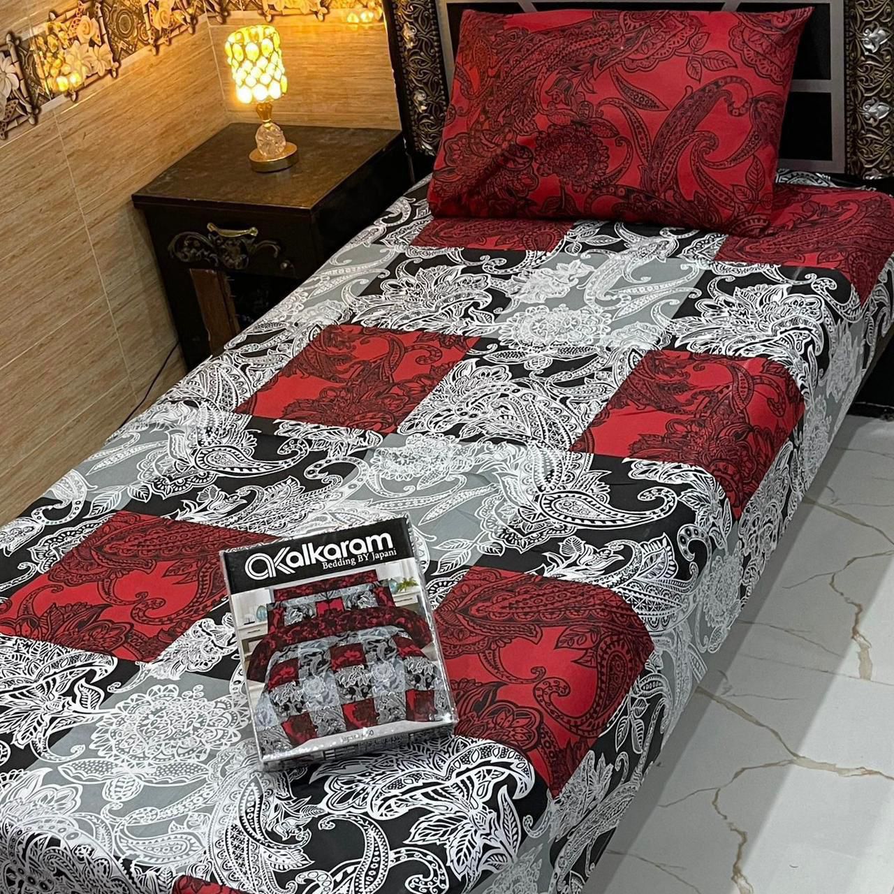 4Pc Mix Cotton Single Pair Bedsheets