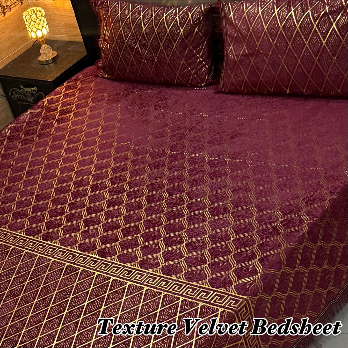 3PC Texture Velvet Bedsheet