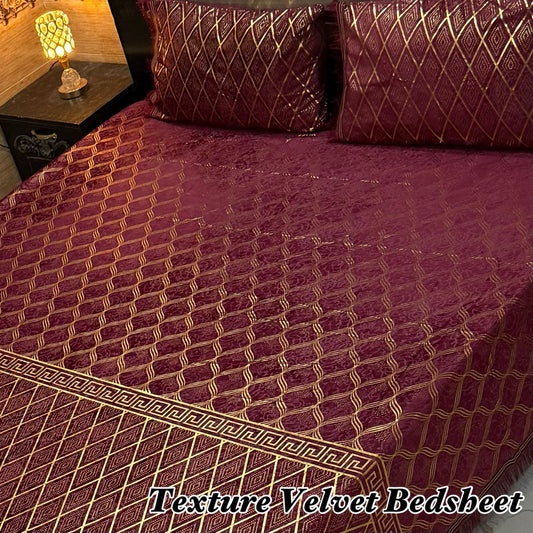 3PC Texture Velvet Bedsheet