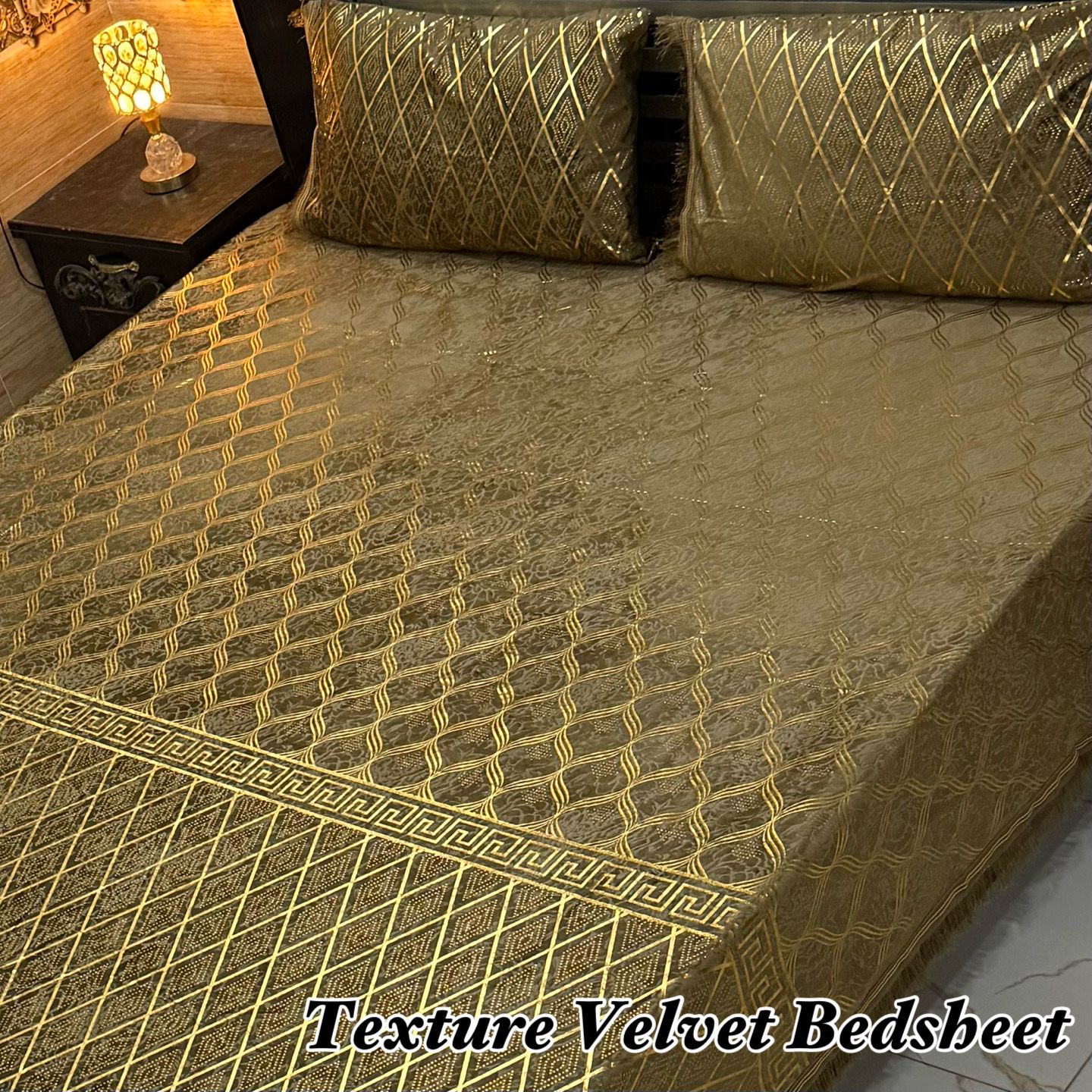 3PC Texture Velvet Bedsheet
