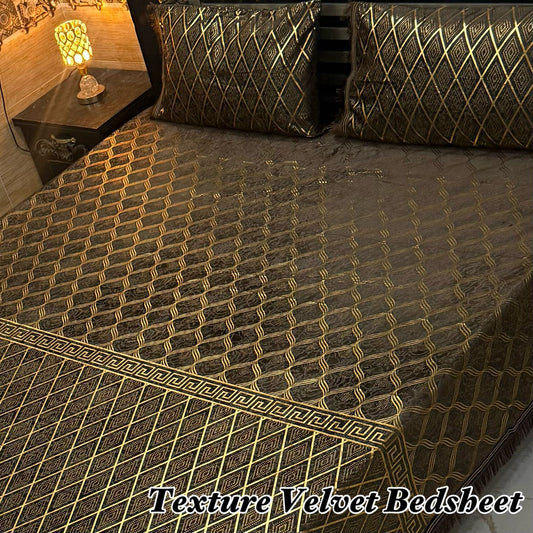 3PC Texture Velvet Bedsheet
