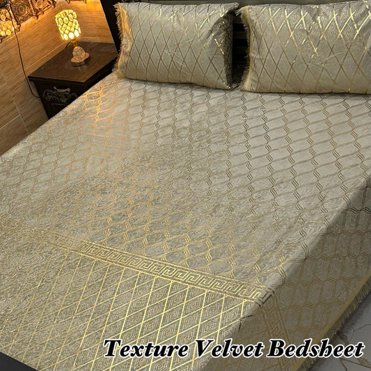 3PC Texture Velvet Bedsheet
