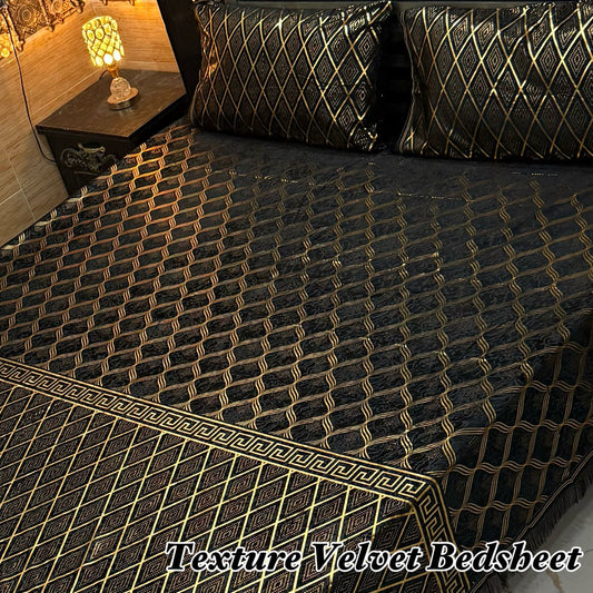 3PC Texture Velvet Bedsheet