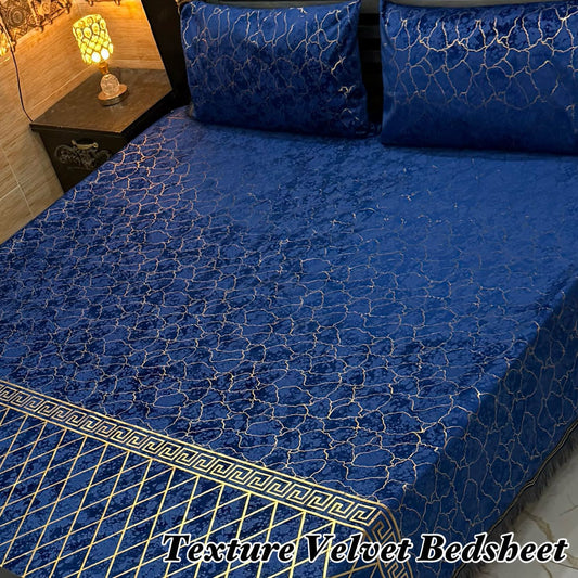 3PC Texture Velvet Bedsheet