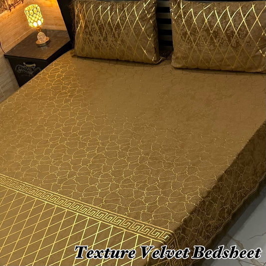 3PC Texture Velvet Bedsheet