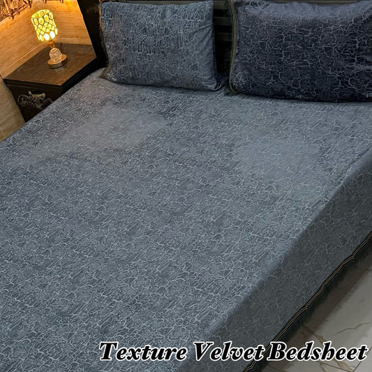 3PC Texture Velvet Bedsheet