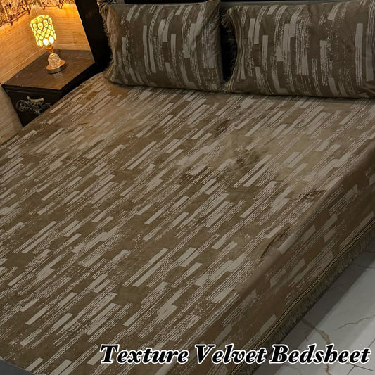 3PC Texture Velvet Bedsheet