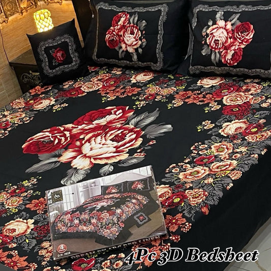 4Pc 3D Panel Bedsheet